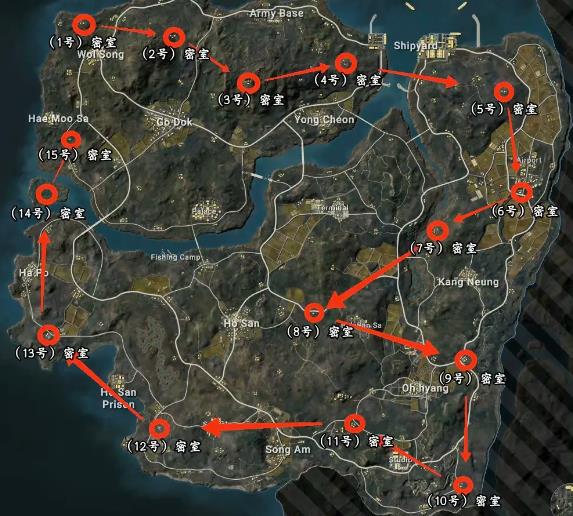 pubg泰戈神秘钥匙密室分布介绍图2